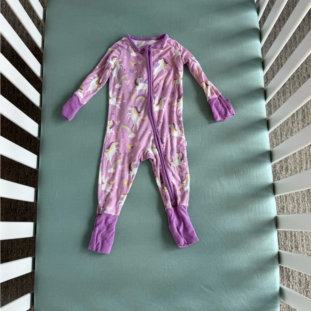 Little Sleepies Lavender Unicorn Footie